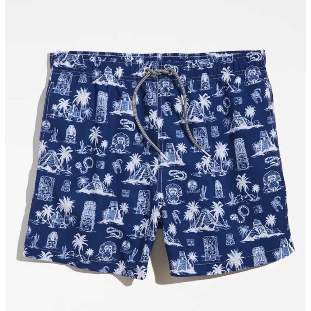 Boardies Men's Swim Trunks Blue tulum mid length‎ Drawstring Casual Shorts